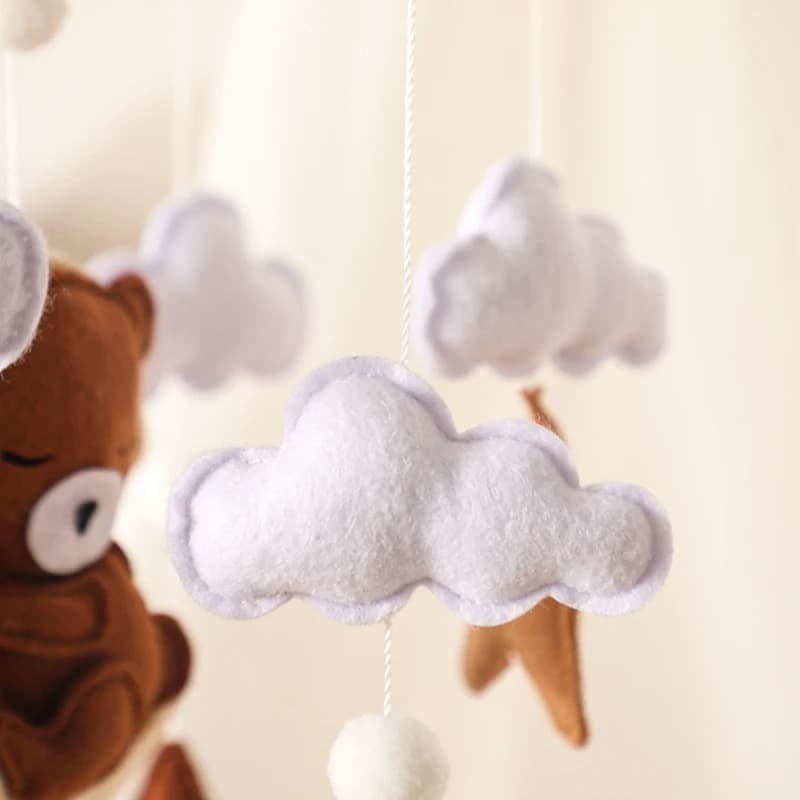 Clochette de Lit Éléphant Ballon Style Nordique en Feutre 4